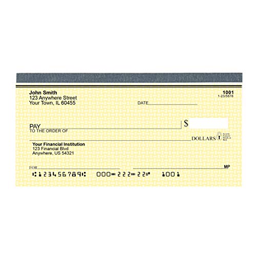 Top Tear Yellow Safety Personal Checks - Value Priced (1 Box of Singles, Qty. 125)