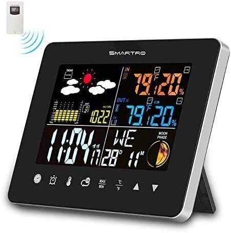 SMARTRO Wireless Indoor Outdoor Thermometer, Weather Station Color Large Display, Room Hygrometer Temperature and Humidity Monitor
