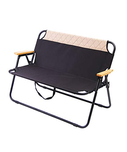 N-A Outdoor Camping Furniture Beach Patio Sports 2 Person Double Folding Lawn Chair Steel Frame Portable Double Chair, Sport Couch