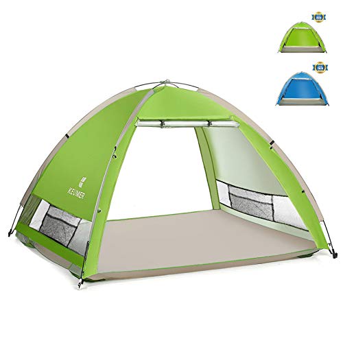 SGODDE Large Pop Up Beach Tent 2020 New Large Anti UV Sun Shelter Tents Portable Automatic Baby Beach Tent Instant Easy Outdoor Cabana for 4-5 Persons for Family Adults Light Green