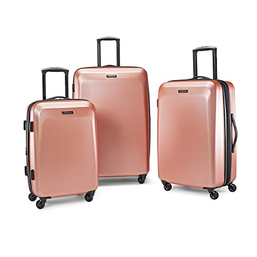 American Tourister Moonlight Hardside Expandable Luggage with Spinner Wheels, Rose Gold, 3-Piece Set (21/24/28)