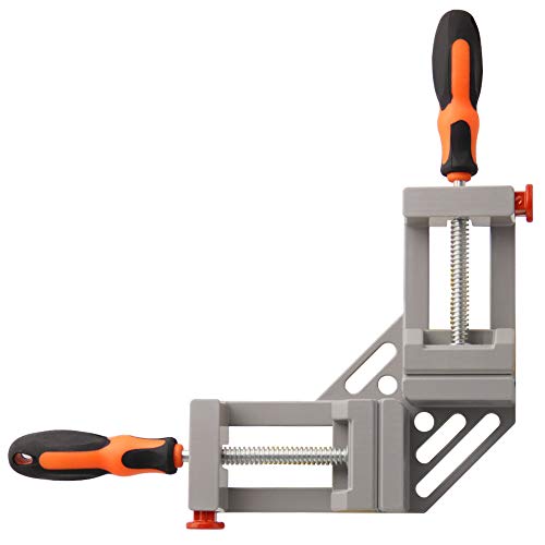 SAND MINE Double Handle Corner Clamp, 90 Degree Quick Release Corner Clamp for Welding, Wood-working, Photo Framing(Grey)