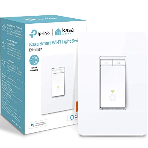 Kasa Smart Dimmer Switch by TP-Link, Single Pole, Needs Neutral Wire,WiFi Light Switch for LED Lights, Works with Alexa and Google Assistant,UL Certified, 1-Pack(HS220)