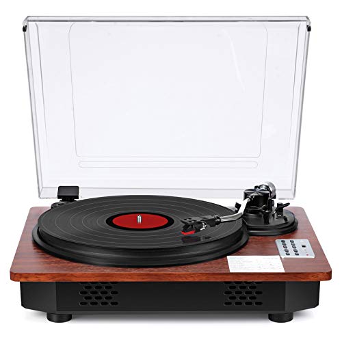 Record Player with Speakers Turntable for Vinyl Records Bluetooth Input & Output USB Direct Vinyl to MP3 Recording Pitch & Counterweight Adjustment 3 Speed Vintage Vinyl Record Player