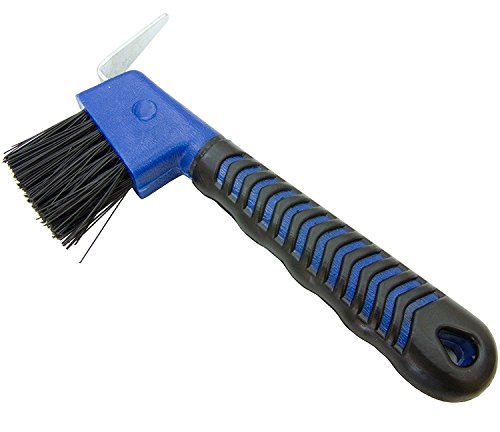 Derby Hoof Pick & Brush Combo Soft Grip (Blue)