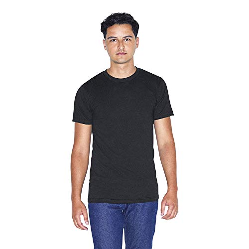 American Apparel Men's 50/50 Crewneck Short Sleeve T-Shirt, 2-Pack, Black, Large