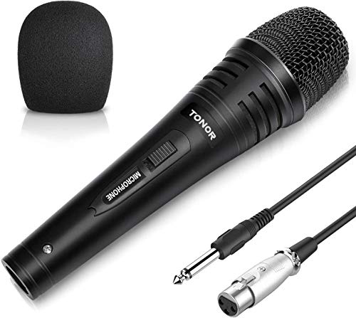 TONOR Dynamic Karaoke Microphone for Singing with 5.0m XLR Cable, Metal Handheld Mic Compatible with Karaoke Machine/Speaker/Amp/Mixer for Karaoke Singing, Speech, Wedding, Stage and Outdoor Activity