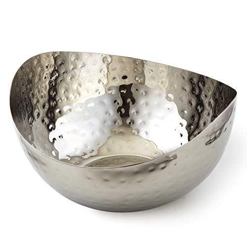 Doma Vita Hammered Stainless Steel Wave Candy Dish/Catch All Bowl (6'x6'), Silver
