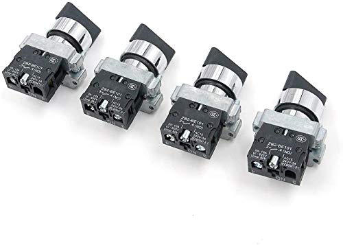 FarBoat 4Pcs XB2-BD21 Rotary Selector Switch 2 Position 10A 22mm