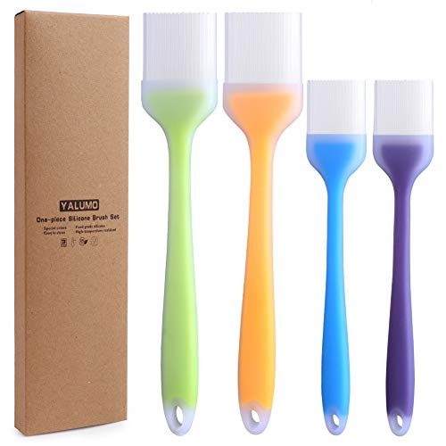 Basting Brush Silicone Pastry Brush Set of 4 Cooking Brushes Baste Oil Butter Sauce Marinades for BBQ Grill Barbeque Kitchen Baking Pastries Cakes Desserts Meat, Heat Resistant, Dishwasher Safe