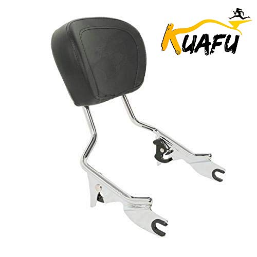 Chrome Detachable Backrest Sissy Bar With Pad for Harley Touring Street Glide Road King 2009-2020