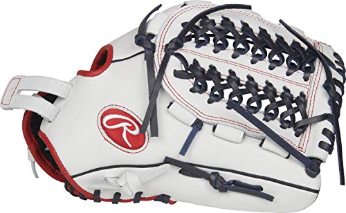 Rawlings RLA125FS-15WNS-3/0 Liberty Advanced Fastpitch Softball Glove, White/Scarlet/Navy, 12.5