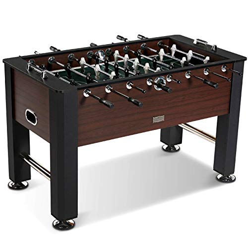 Barrington 56 Inch Premium Furniture Foosball Table, Soccer Table, Sturdy Leg Construction, Includes 2 Balls, Black/Brown