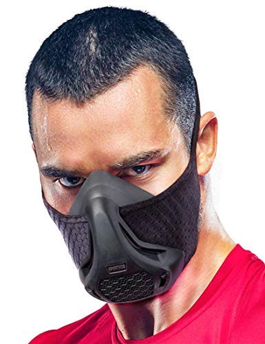 Sparthos Training Mask High Altitude Mask - for Gym Workouts, Running, Cycling, Elevation, Cardio - Fitness Training Mask - Hypoxic Resistance o2 2 3 - Lung Breathing Exercise [Black + Case]
