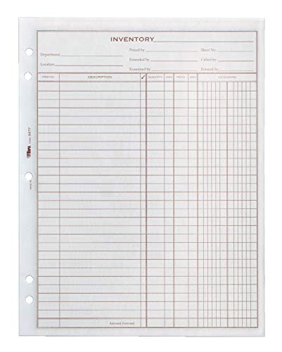 Adams Inventory Sheet, 100 Sheets per Pad, 2 Pads per Pack, 8.5 x 11 Inches, White (34771) (TOP34771)