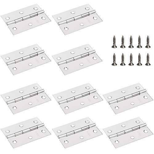 FOCCTS 18 Pack Folding Door Hinges, 2 x 3 inch Stainless Steel Square Butt Hinges for Home Furniture Hardware Closet Door with Enough Screw