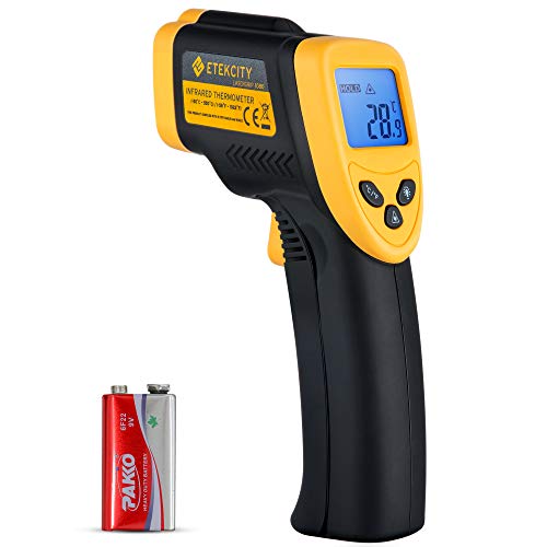 Etekcity Lasergrip 1080 Non-Contact Digital Laser Infrared Thermometer Temperature Gun -58℉~1022℉ (-50℃～550℃), Yellow and Black