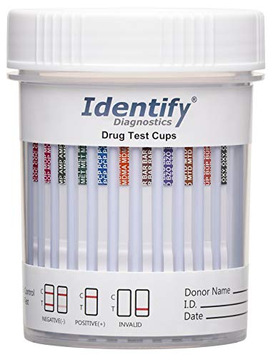 5 Pack Identify Diagnostics 12 Panel Drug Test Cup with BUP - Testing Instantly for 12 Different Drugs THC, COC, OXY, MDMA, BUP, MOP, AMP, BAR, BZO, MET, MTD, PCP ID-CP12-BUP (5)