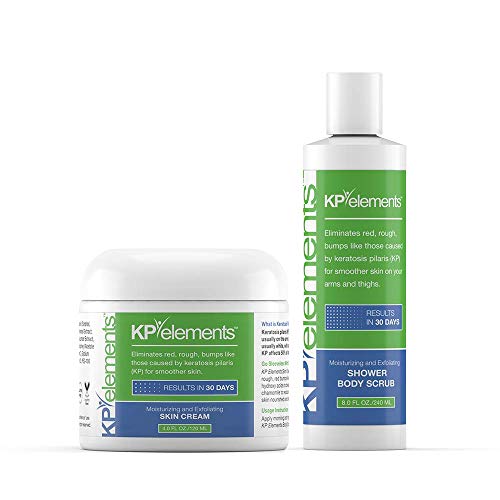 KP Elements Keratosis Pilaris Body Scrub & Exfoliating Skin Cream Set, 12 fl oz. total - All-Natural, Soothing, Healing Ingredients