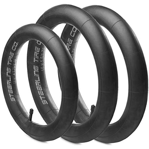 [3-Pack] Two 16'' x 1.5/1.75 Rear AND One 12.5'' x 1.75/2.15 Front Heavy Duty Thorn Resistant Inner Tire Tube For All BOB Revolution Strollers & Stroller Strides - The Smart BOB Stroller Tire Tube Set