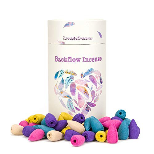 Backflow Incense Cones 80 Pcs of 100% Natural Ocean - Sandalwood-Rose-Jasmine-Lavender for a Meditation & Yoga Gift