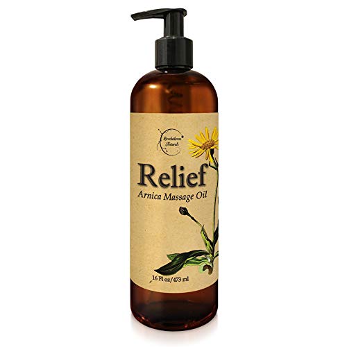 Relief Arnica Massage Oil for Massage Therapy & Home Use Therapeutic Massaging Oil Great for Lymphatic Drainage, Sore Muscles & Natural Joint Pain Relief with Arnica Montana & Lemongrass Essential Oil
