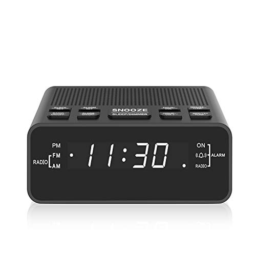 Dorzu Clock Radio, Plug in Digital AM FM Alarm Clock Radio for Bedrooms or Guestroom