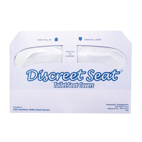 Hospeco Discreet Seat Half-Fold Toilet Seat Covers (20 Packs of 250) - DS-5000,White