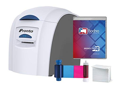 Magicard Pronto ID Card Printer & Complete Supplies Package with Bodno ID Software