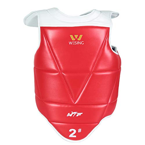 Wesing WTF Approved Taekwondo Chest Protector Taekwondo Solid Reversible Chest Guard Body Protector