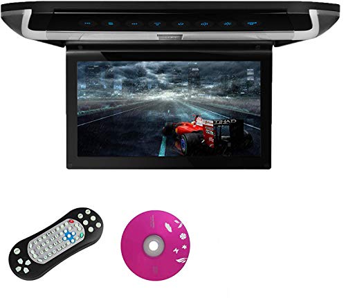 XTRONS 10 inch HD Digital TFT Monitor Car Roof Flip Down Overhead DVD Player Touch Panel Game Disc with HDMI Port Built-in DVD Drive (CR108HDS) (Grey)