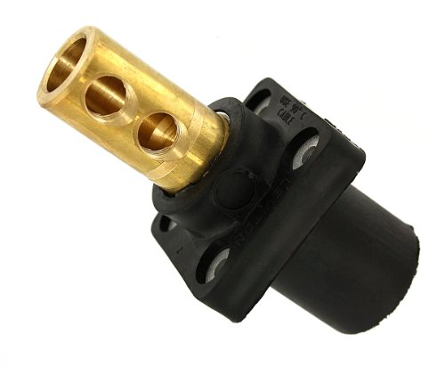 Leviton 16R21-E 16-Series Taper Nose, 90-Degree, Male Panel Receptacle, Cam-Type Connector, Black (Old Model)