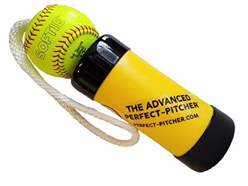 The Advanced Perfect Pitcher Fastpitch Softball Pitching Trainer and Warm Up Tool with 12 Inch Premium Leather Indoor Ball for Improved Grip