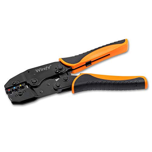 Crimping Tool For Insulated Electrical Connectors - Ratcheting Wire Crimper - Crimping Pliers - Ratchet Terminal Crimper - Wire Crimp Tool by Wirefy
