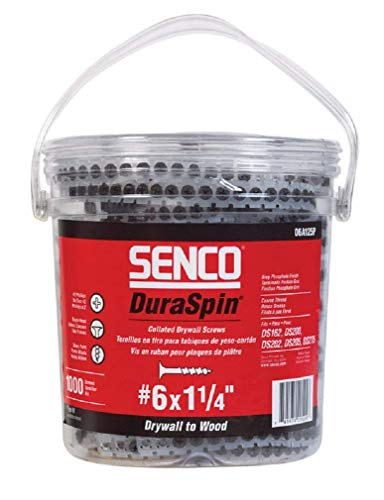 Senco 06A125P DuraSpin Number 6 by 1-1/4-Inch Drywall to Wood Collated Screw (1,000 per Box)