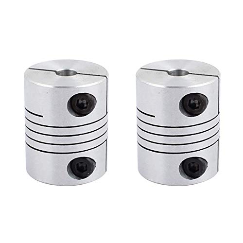 Sydien 2pcs 5mm to 8mm Joint Helical Beam Coupler Coupling Aluminum Alloy Flexible Coupling Connector for 3D Printer, CNC Machine, DIY Encoder