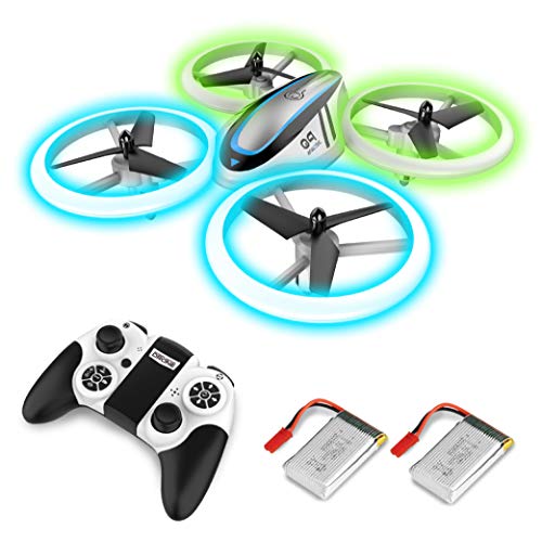 Q9s Drones for Kids,RC Drone with Altitude Hold and Headless Mode,Quadcopter with Blue&Green Light,Propeller Full Protect,2 Batteries and Remote Control,Easy to Fly Kids Gifts Toys for Boys and Girls
