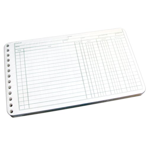 Wilson Jones Ring Ledger Sheets, 5 x 8.5 Inches, 24 Pound Paper, White, 100 Sheets per Pack (W758-50A)