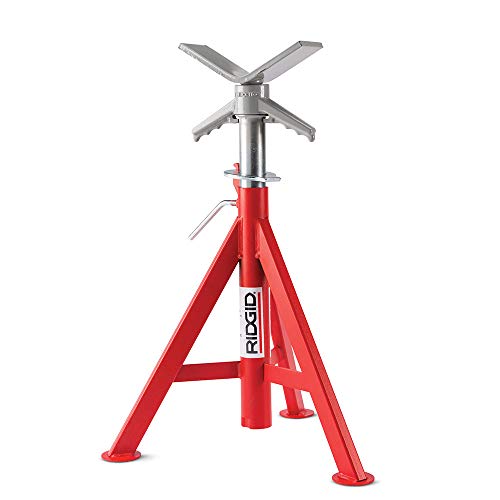 Ridgid 56657 VJ-98 Roller Head Low Pipe Stand with 20-Inch-38-Inch Height Adjustment