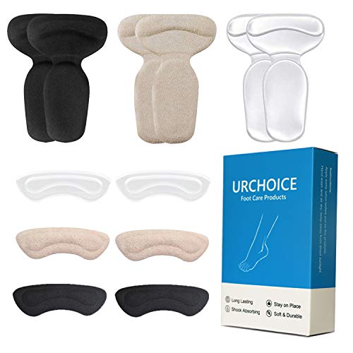 Heel Cushion Inserts, Reusable Soft Shoe Inserts Heel Cushion Pads Self-Adhesive Foot Care Protector Grips Liners Loose Shoes - Heel Pain Relief Bunion Callus Blisters- 6 Pairs