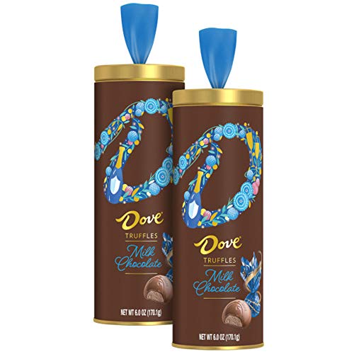 DOVE Milk Chocolate Truffles Gift, 6-Ounce Tin Tube (Pack of 2)