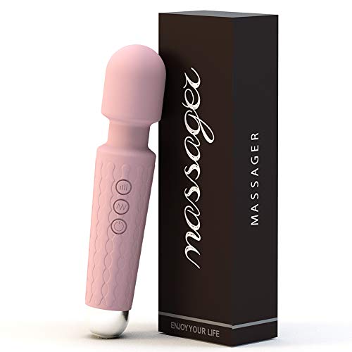 Personal Massager, Handheld Mini Wand Massager with 8 Speeds 20 Vibrating Patterns Cordless Powerful USB Rechargeable for Neck Shoulder Back and Leg