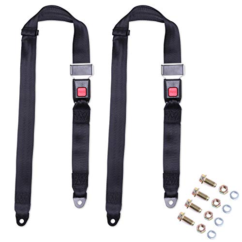 Lotyes Universal 2 Points Seat Belts Adjustable Harness Kit for Go Kart, UTV, Buggies, Truck and Other Vehicles