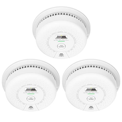 X-Sense SD01 Escape Light Smoke Alarm Detector, 10-Year Lithium Battery Fire Alarm with LED Indicator & Silence Button, Compliant with UL 217 Standard, 3-Pack