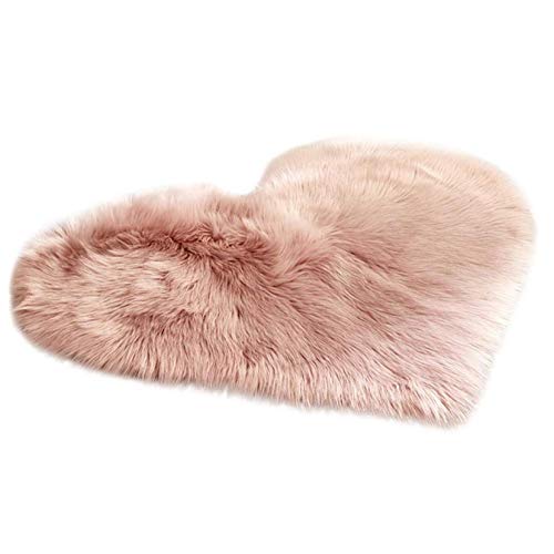 Soft Faux Sheepskin Area Rug Chair Couch Cover Area Rug for Bedroom Floor Sofa Living Room Floor Shaggy Plush Carpet Rugs 30 x 40 cm (Pink)