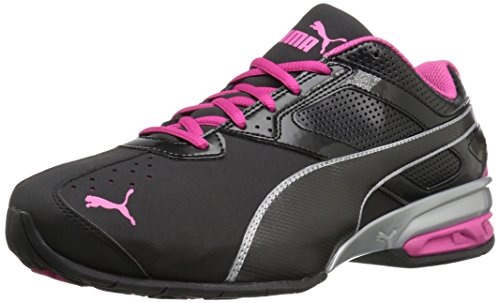 PUMA Women's Tazon 6 WN's fm Cross-Trainer Shoe Black Silver/Beetroot Purple, 6.5 M US