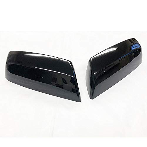 S SIZVER Ultra Finish Glossy-Black Series 2pcs Top Half Mirror Covers Compatible with 2014-2019 Chevrolet Silverado+GMC Siera 1500+2500+3500 Non-Towing Mirror Model