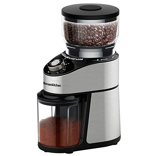 Conical Burr Coffee Grinder Electric,Stainless Steel Automatic Coffee Mill Grinder With 12 Ground Size And 2-12 Cup Setting, Large Capacity Hopper Espresso Coffee Grinder for Home, Office, Kitchen