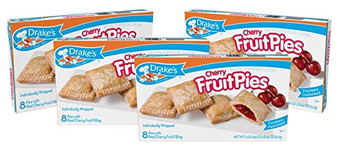 Drake's Cherry Fruit Pies, 4 Boxes, 32 Individually Wrapped Pies