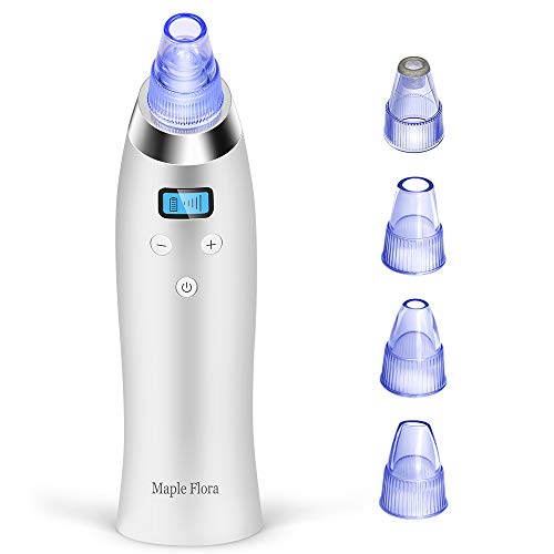 Blackhead Remover Vacuum, Electric Pore Vacuum Facial Pore Cleaner Acne Comedone Extractor Kit with 4 Removable Probes 5 Adjustable Suction Force for All Skin Treatment LED Display USB Rechargeable